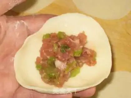 Make Celery pork dumplings step 8