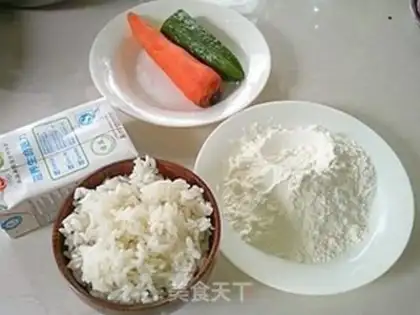 Make Vegetable rice cake step 0