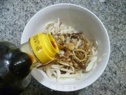 Make Gold needle mushrooms with almond mushrooms step 7