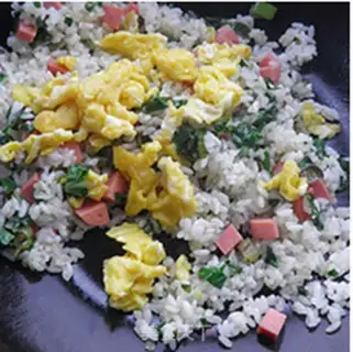 Make The green ham and rice step 11