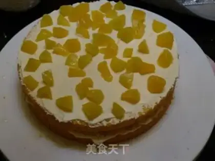 Make Peach cream cake step 17