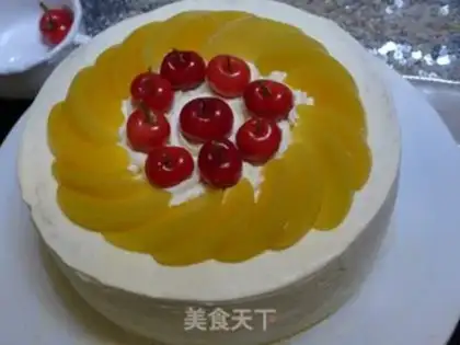 Make Peach cream cake step 21