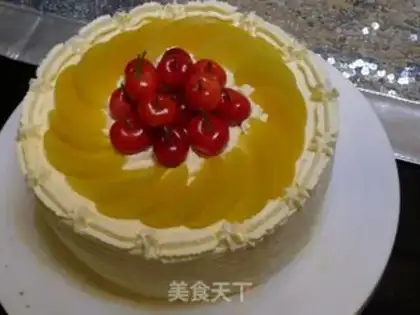 Make Peach cream cake step 22