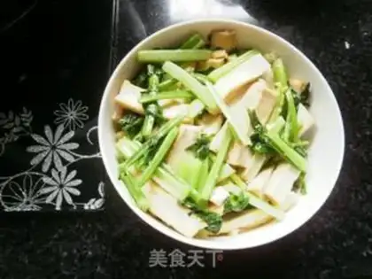 Make Celery fried tofu step 5