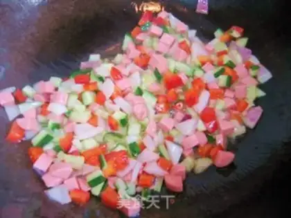 Make Weed and ham and egg fried rice step 3