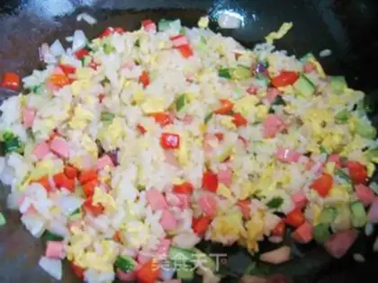 Make Weed and ham and egg fried rice step 5