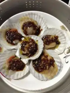 Make A garlic fan scallop step 2