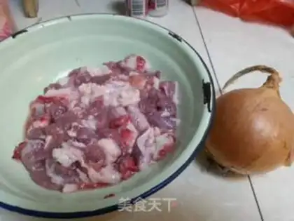 Make Onion lamb string step 0