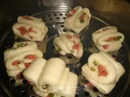 Make Onion ham rolls step 15