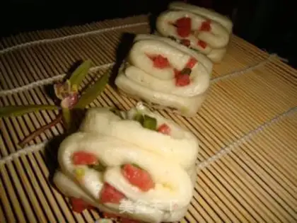 Make Onion ham rolls step 16