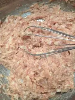Make Porridge pork dumplings step 4