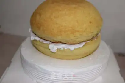 Make Football cake step 15