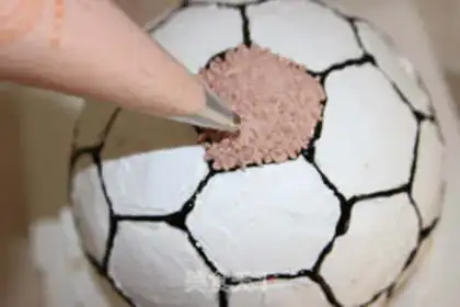 Make Football cake step 23