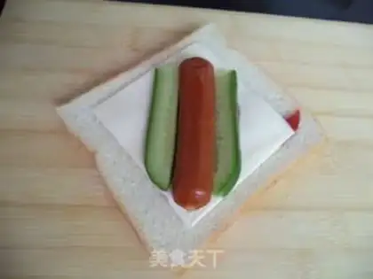 Make Hot dog cheese sandwich step 3