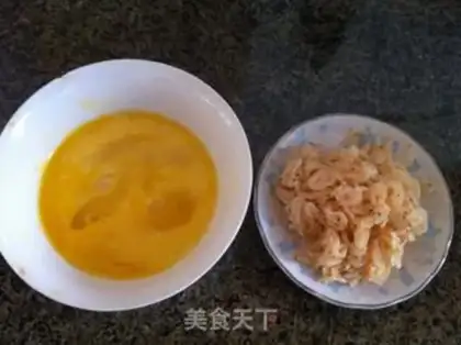 Make Eggs, shrimp, jade dumplings step 3