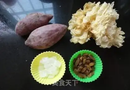 Make Purple potato silver congee step 0