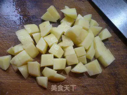 Make Peas with salted potatoes step 1