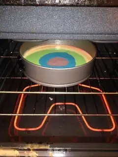Make Rainbow birthday cake step 9