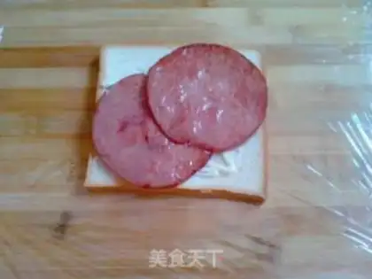 Make Egg ham sandwich step 7