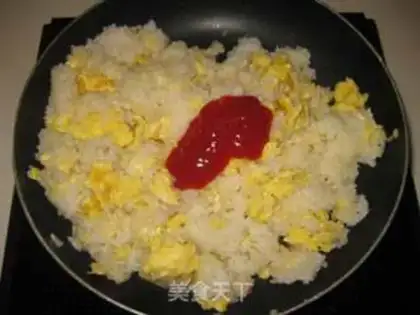 Make Cheese and egg fried rice step 6