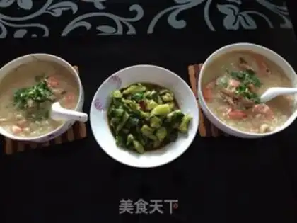 Make Shrimp abalone congee step 8