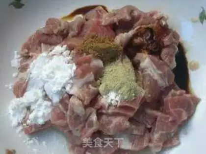 Make Rolling mushroom fried meat step 2