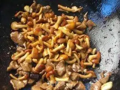 Make Rolling mushroom fried meat step 5