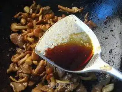 Make Rolling mushroom fried meat step 6