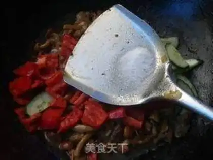 Make Rolling mushroom fried meat step 7