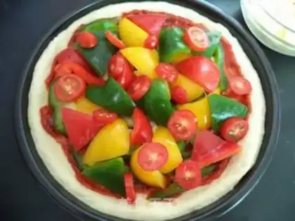 Make Three pepper pizza step 15