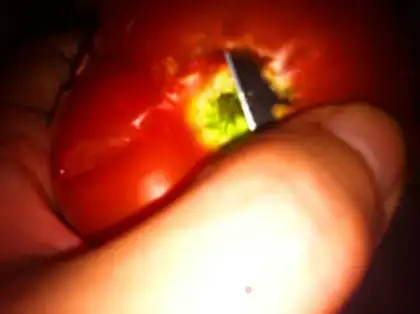Make Tomato roses step 1