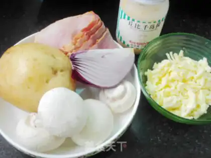 Make Bacon mushroom potato pie step 0