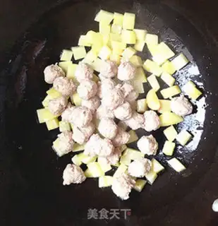 Make Meatball potatoes and rice step 7