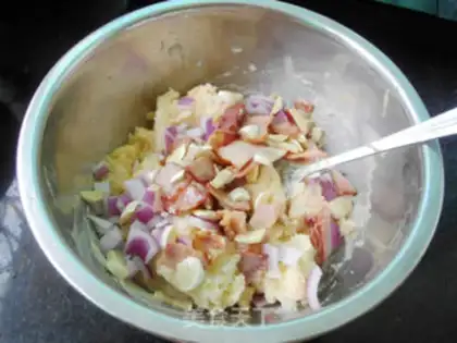 Make Bacon mushroom potato pie step 6
