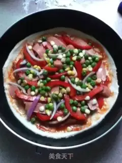 Make Pizza by the beef flower step 6