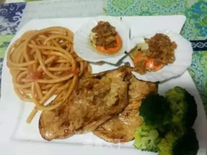 Make Chicken steak scallop with pasta step 9