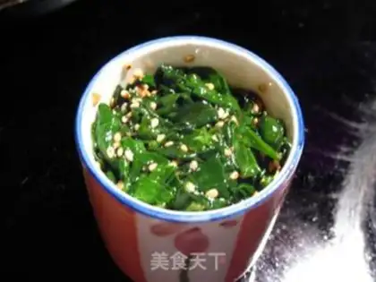 Make The sesame spinach tower step 5