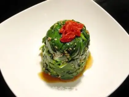 Make The sesame spinach tower step 6