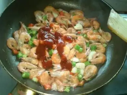 Make Spicy shrimp step 4