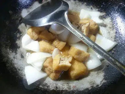 Make White onion fried tofu step 7