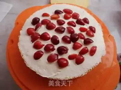 Make Five-colour fruit cream cake step 22