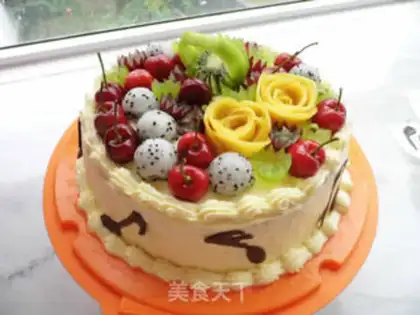 Make Five-colour fruit cream cake step 25