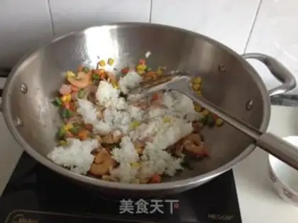 Make Shrimp bacon rice step 4