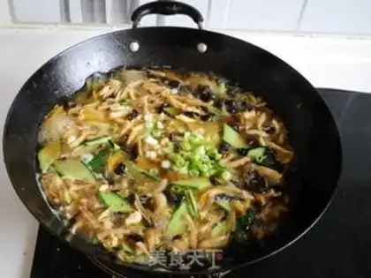 Make Three pieces of meat and noodles step 10