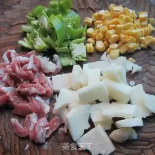 Make Potato corn fried meat step 0