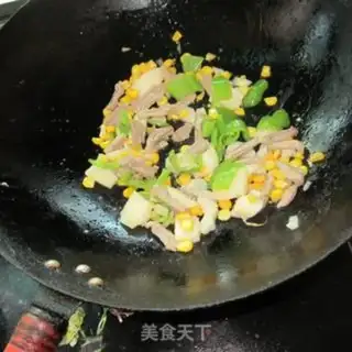 Make Potato corn fried meat step 4