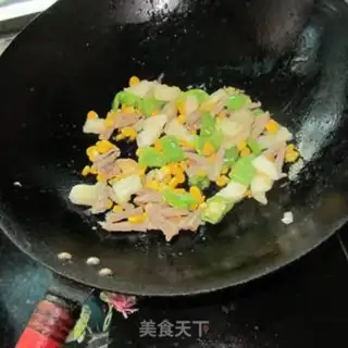 Make Potato corn fried meat step 5