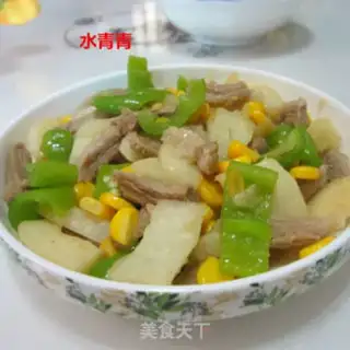 Make Potato corn fried meat step 6