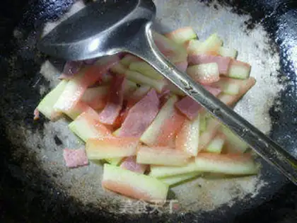 Make Bacon fried watermelon step 8