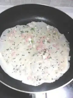 Make Egg ham pancakes step 4